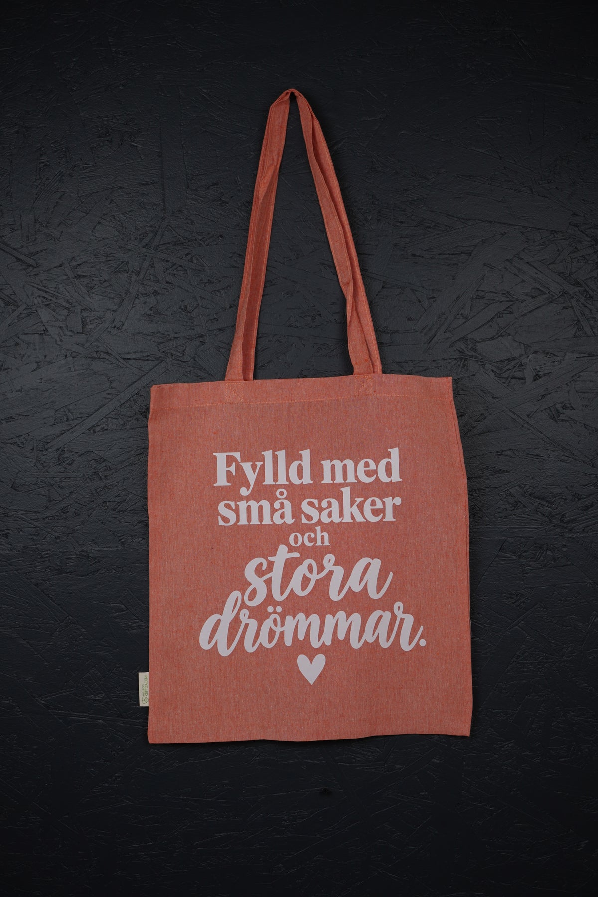 Personlig tygkasse i återvunnen bomull