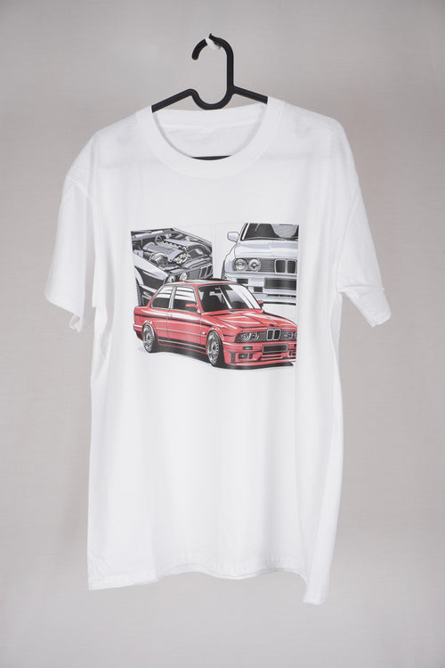 BMW E30 klassisk bil-t-shirt – retro grafisk biltröja
