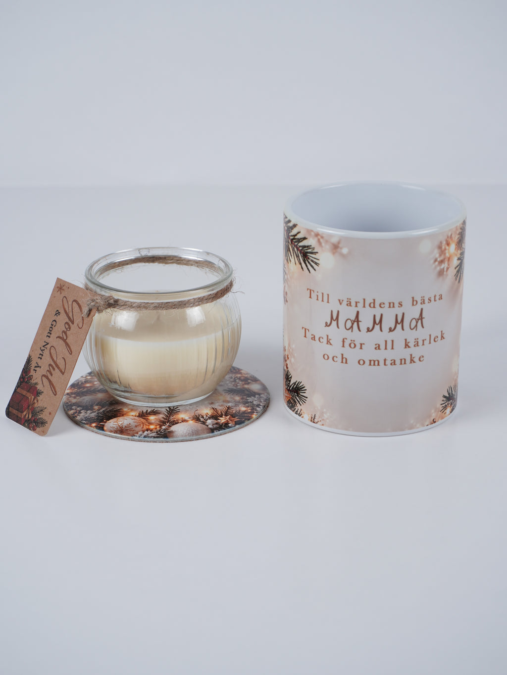 Christmas Gift Set for Mom – Mug, Candle & Coaster