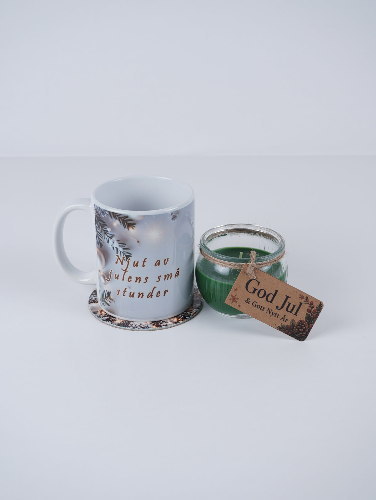 Christmas Gift Set – Festive Mug, Candle & Coaster