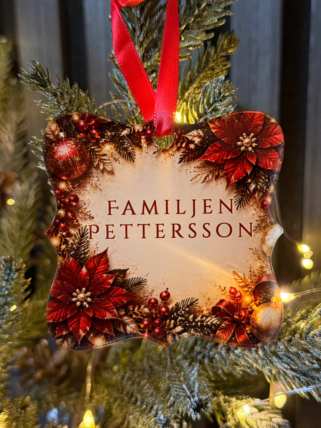 Personalized Acrylic Square Christmas Ornament
