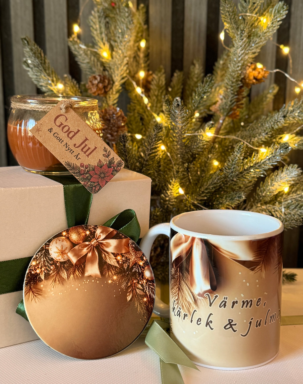 Christmas Gift Set, Mug, Scented Candle & Coaster
