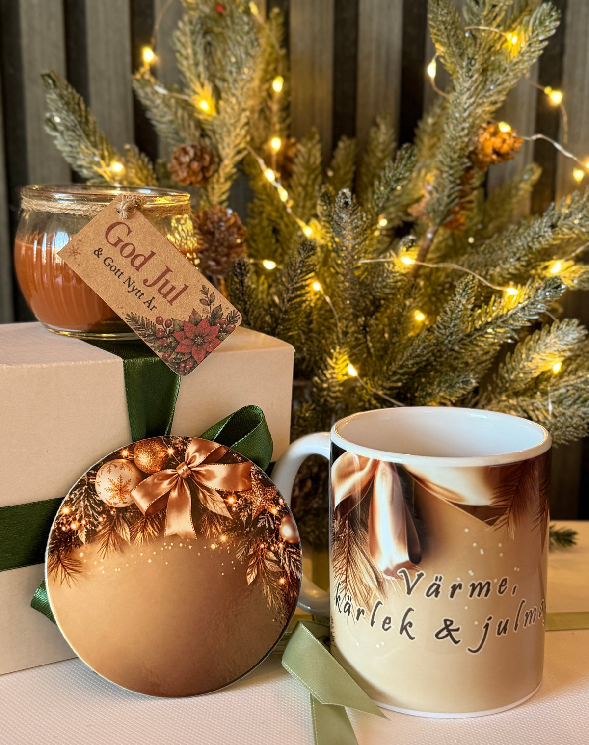 Christmas Gift Set, Mug, Scented Candle & Coaster